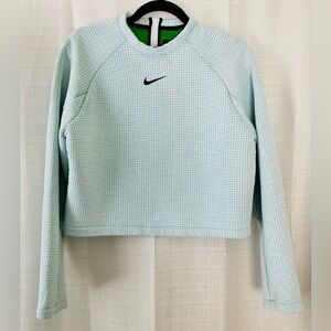 Nike Women's Cropped Sky Blue Perforated Sweatshirt